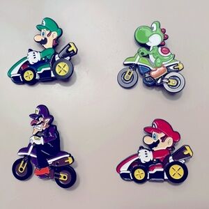Nintendo Super Mario Bros. Mario Cart Enamel Pin set of 4
